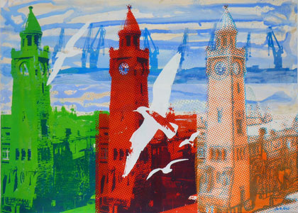 Landungsbrücken mit Möwen (Landungs Bridge with Seagulls)