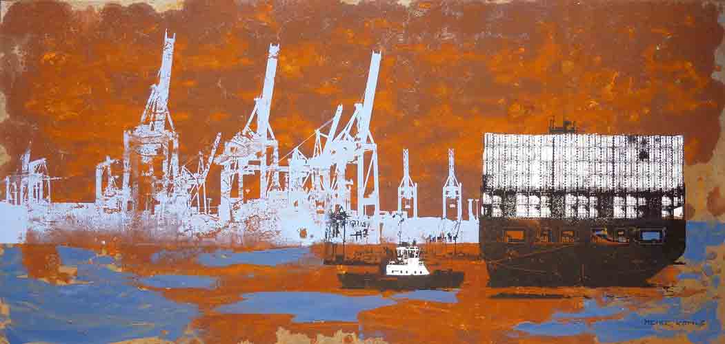Schiff mit Kränen - (Ship with Cranes)